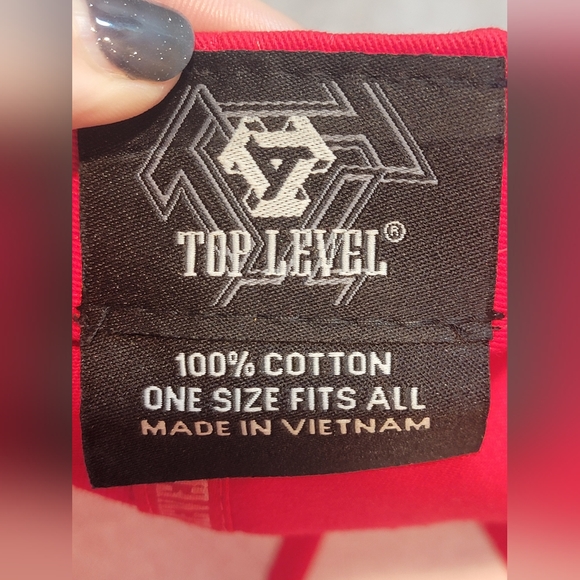 Top Level Snapback Money Hat Red/Black/Gold Dollar Sign Adjustable Like New - Picture 7 of 11